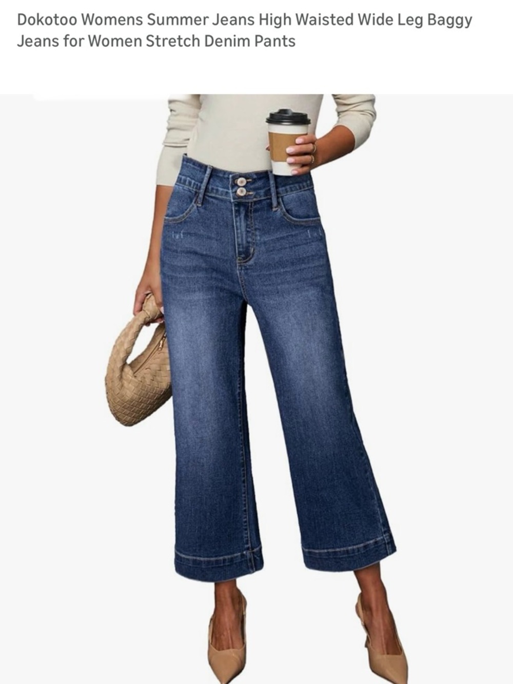 Dokotoo High-Waist Wide Leg Baggy Fit Jeans - Blue SZ 18